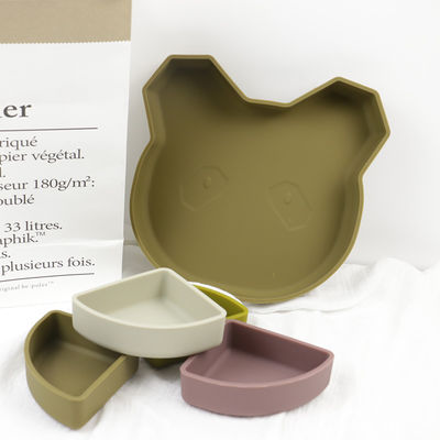 Bär Panda Shape Toddler Silicone Plates stellte nicht giftiges Eco freundlich ein