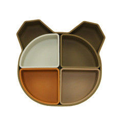 Bär Panda Shape Toddler Silicone Plates stellte nicht giftiges Eco freundlich ein