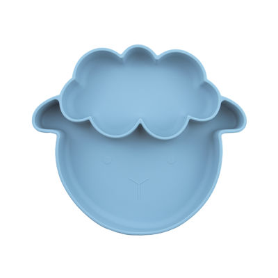 Mehrfache Farben gleiten nicht Kleinkind-Silikon-Platten mit Schaf-Art-Saugart