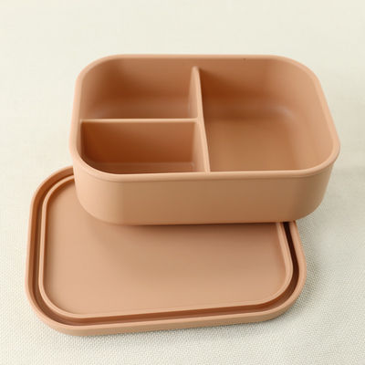 3 Fach-Silikon-Mittagessen-Behälter, wiederverwendbares Silikon Bento Lunch Box Leak Proof