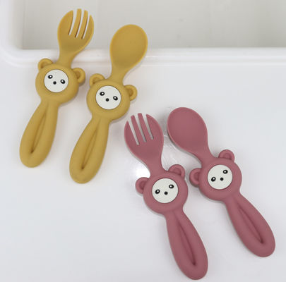 Weiche nette Panda Style Silicone Forks And-Löffel für Baby-Kinder