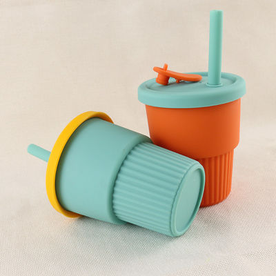 Reise-Lager-zusammenklappbare Silikon-Kaffeetasse 350ml mit Straw Lid