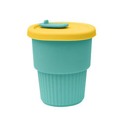 Reise-Lager-zusammenklappbare Silikon-Kaffeetasse 350ml mit Straw Lid
