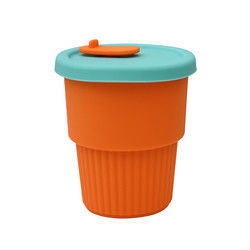 Reise-Lager-zusammenklappbare Silikon-Kaffeetasse 350ml mit Straw Lid