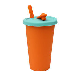 Reise-Lager-zusammenklappbare Silikon-Kaffeetasse 350ml mit Straw Lid