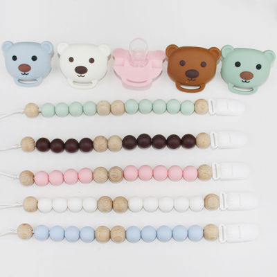 Nahrungsmittelgrad-Silikon-Baby-Friedensstifter-Kette mit netter Tierpanda Form
