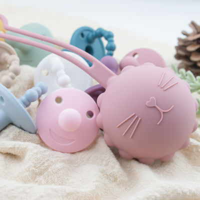 Cat Kitty Shape Silicone Pacifier Case-Beutelhalter für Baby-Kleinkind-Dentitionsfriedensstifter