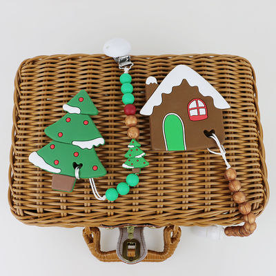 DIY-Silikon-Weihnachtsbaum Beißring, sichere Weichgummi-Perlen für Dentition
