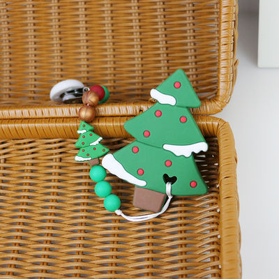 DIY-Silikon-Weihnachtsbaum Beißring, sichere Weichgummi-Perlen für Dentition