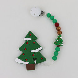 DIY-Silikon-Weihnachtsbaum Beißring, sichere Weichgummi-Perlen für Dentition
