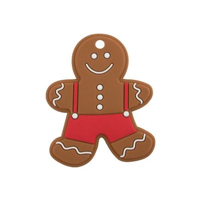 Buntes kundenspezifisches Silikon Beißring, freundlicher Lebkuchen-Mann Beißring Eco für Baby