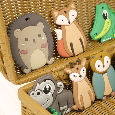 Kundengebundener Logo Silicone Baby Beißring Chewable mit Kuh Fox Owl Shape