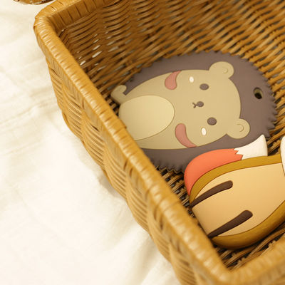 Kundengebundener Logo Silicone Baby Beißring Chewable mit Kuh Fox Owl Shape
