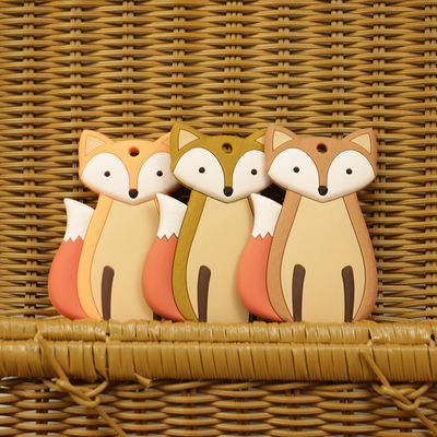 Kundengebundener Logo Silicone Baby Beißring Chewable mit Kuh Fox Owl Shape