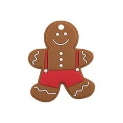 Weihnachtslebkuchen-Mann-weiches Silikon Beißring bunt für Baby-Dentition