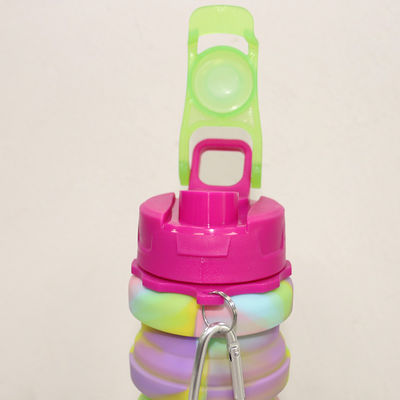 Silikon-Wasser-Flasche BPA freie zusammenklappbare für die Kapazität Sport-des im Freien 500ml