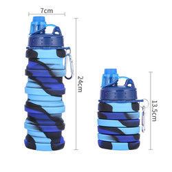 Silikon-Wasser-Flasche BPA freie zusammenklappbare für die Kapazität Sport-des im Freien 500ml