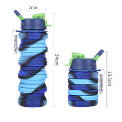 Silikon-Wasser-Flasche BPA freie zusammenklappbare für die Kapazität Sport-des im Freien 500ml