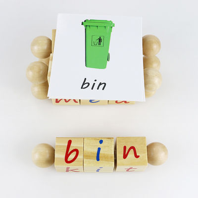 Alphabet-Kinderhölzerne Spielwaren-Blöcke für Montessori-Kindergarten-Unterricht
