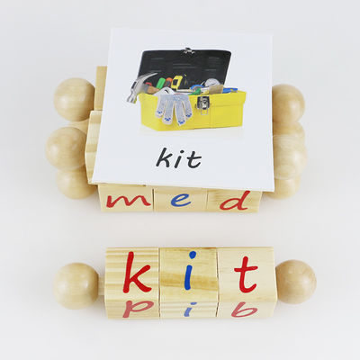Alphabet-Kinderhölzerne Spielwaren-Blöcke für Montessori-Kindergarten-Unterricht