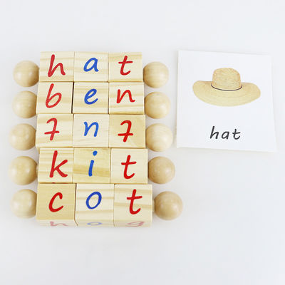 Alphabet-Kinderhölzerne Spielwaren-Blöcke für Montessori-Kindergarten-Unterricht