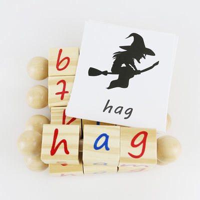 Alphabet-Kinderhölzerne Spielwaren-Blöcke für Montessori-Kindergarten-Unterricht