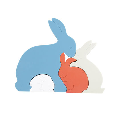 Bunny Rabbit Silicone Toddler Jigsaw-Puzzlespiel Eco freundlich für Baby