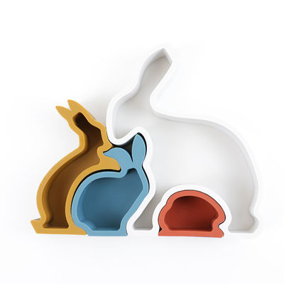 Bunny Rabbit Silicone Toddler Jigsaw-Puzzlespiel Eco freundlich für Baby
