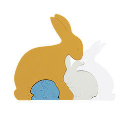 Bunny Rabbit Silicone Toddler Jigsaw-Puzzlespiel Eco freundlich für Baby