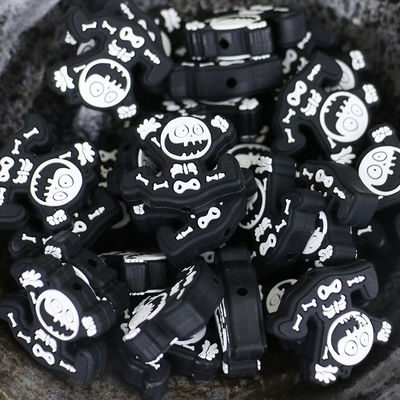 Kundenspezifische ungiftige Silikon-Zahnenperlen mit Loch für Baby-Dentition focals für Halloween-Weihnachten