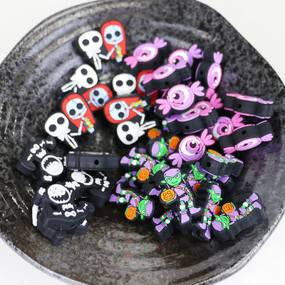 Kundenspezifische ungiftige Silikon-Zahnenperlen mit Loch für Baby-Dentition focals für Halloween-Weihnachten
