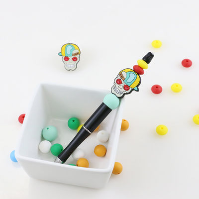 Kundenspezifisches Halloween-Schädelkürbise Silikon-fokale Perle für DIY-Stifte keychains