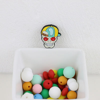 Kundenspezifisches Halloween-Schädelkürbise Silikon-fokale Perle für DIY-Stifte keychains
