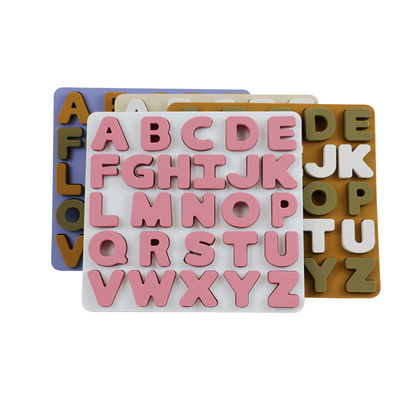 Alphabate 26 Spielwaren kundenspezifischen Logo Silikons pädagogisches Buchstabe-Silikon Puzzlespiel BPA freies Eco freundlich für Kinder