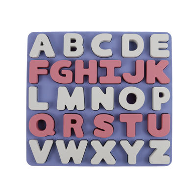 Alphabate 26 Spielwaren kundenspezifischen Logo Silikons pädagogisches Buchstabe-Silikon Puzzlespiel BPA freies Eco freundlich für Kinder