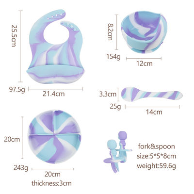 Von der FDA zugelassene Silikonplatten für Kleinkinder, langlebig, ungiftig, hitzebeständig