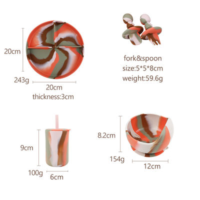 Von der FDA zugelassene Silikonplatten für Kleinkinder, langlebig, ungiftig, hitzebeständig