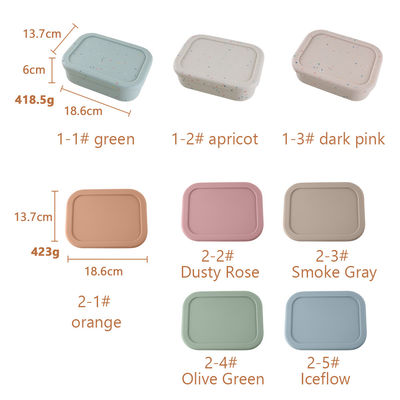 Stapelbare Silikon-Schüssel mit Deckel-Abdeckungs-Brotdose Bento Set Microwave Safe
