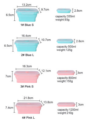 Stapelbare Silikon-Schüssel mit Deckel-Abdeckungs-Brotdose Bento Set Microwave Safe