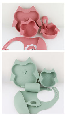 Voll Silikon Strohdeckel In 3D Design Leichtbau Silikon Baby-Tischgeschirr-Set