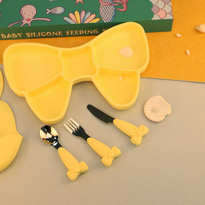 Geschenkbox-Geschenk-Silikon-Geschirrset für Kinder und Mädchen, umweltfreundlich, langlebig, lebensmittelecht