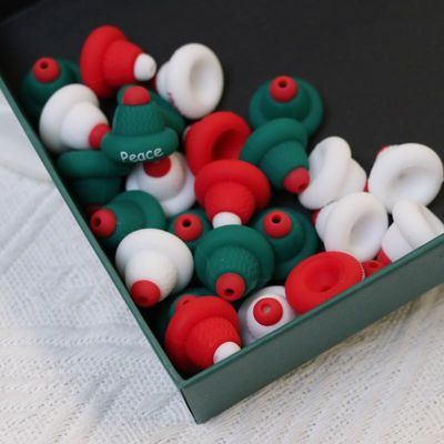 Silikon O Ring Perlen sicher und ungiftig Silikon 3D Weihnachtshut Perlen für Kinder Kinder DIY Perlen