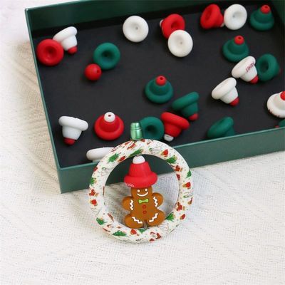 Silikon O Ring Perlen sicher und ungiftig Silikon 3D Weihnachtshut Perlen für Kinder Kinder DIY Perlen