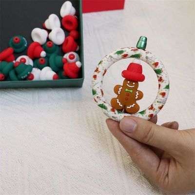 Silikon O Ring Perlen sicher und ungiftig Silikon 3D Weihnachtshut Perlen für Kinder Kinder DIY Perlen