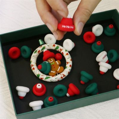 Silikon O Ring Perlen sicher und ungiftig Silikon 3D Weihnachtshut Perlen für Kinder Kinder DIY Perlen