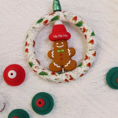 Silikon O Ring Perlen sicher und ungiftig Silikon 3D Weihnachtshut Perlen für Kinder Kinder DIY Perlen