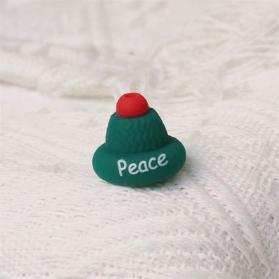 Großhandel 100% sicher BPA-frei Silikonperlen mit 3D-Weihnachtshut-Fokalen - ungiftig