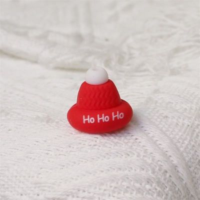 Großhandel 100% sicher BPA-frei Silikonperlen mit 3D-Weihnachtshut-Fokalen - ungiftig