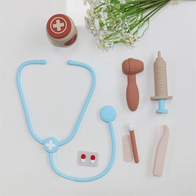 ODM-Silicone-Kinderspielzeug mit Funktion des Arztes 8-teiliges Rollenspiel