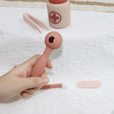 Zusammengestellte Babyspielzeuge aus Silikon Funktion Arzt Rollenspielzeug Kinder Krankenschwester Rollenspielzeug Sets